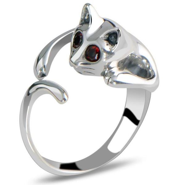 

rings for women lovely adjustable kitten cat animal crystal silver gold plated alloy rings1396387