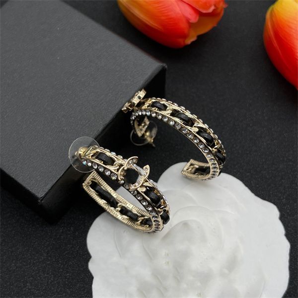 

new spring/summer luxury letter c earring designer ccity tassels stud earing women party hoop gold earrings woman accessories 76834, Golden;silver