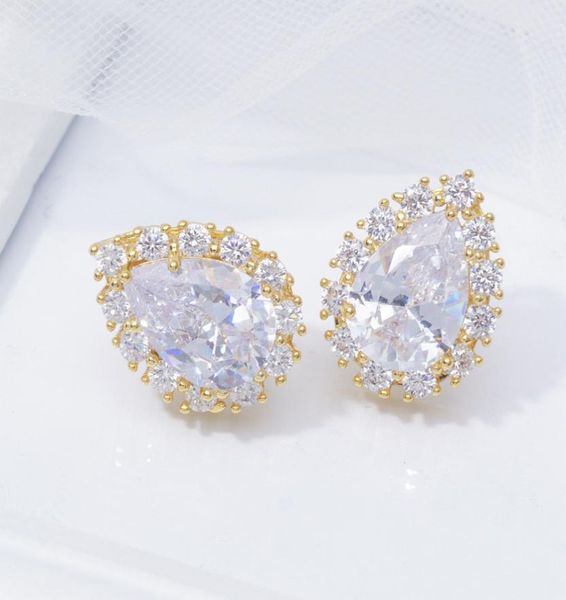 

earings big water drop earrings for women white crystal gold filled earings fashion jewelry gift 2019 new4155761, Golden;silver