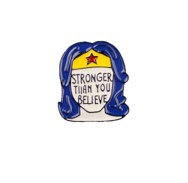 

enamel brooches pins for women stronger than you believe mens shirt clothes backpack hat badge lapel pin whole fashion jewelry2280934, Gray