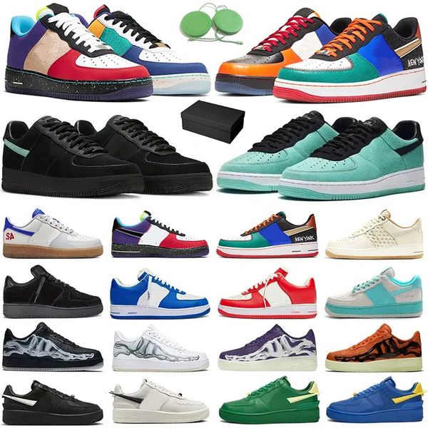 

with box one low mens running shoes platform sneaker skeleton paisley triple white pine green red black blue robinson nai ke team royal trai