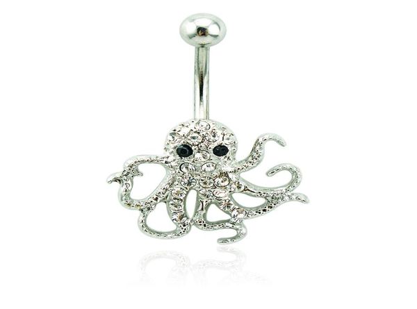 

brand new belly button rings surgical steel barbell white rhinestone ocs navel rings body piercing jewelry6990145, Silver