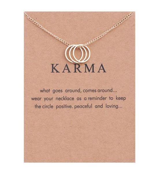 

temperament three circles chram pendant necklaces gold silver plated short clavicle chain necklace with gift card for women lady g2370017