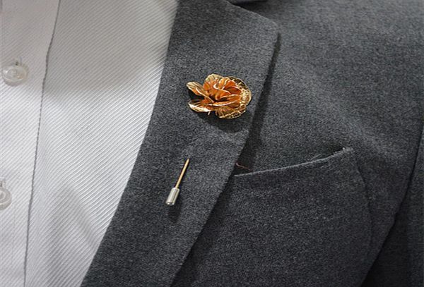 

2016 handmade flower boutonniere stick brooch pin mens accessories men lapel pin brooch flower suit4102769, Gray