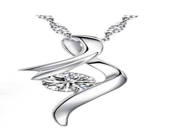 

love story 925 sterling silver pendant necklace rhodium plated center large diamond stone6397784
