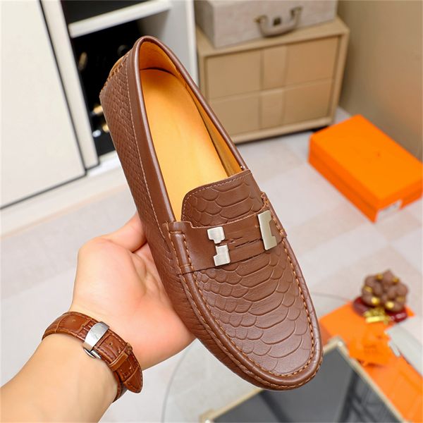 

men casual shoe luxury brands summer designer genuine leather mens loafers moccasins breathable slip on driving shoes size 38~46, Black