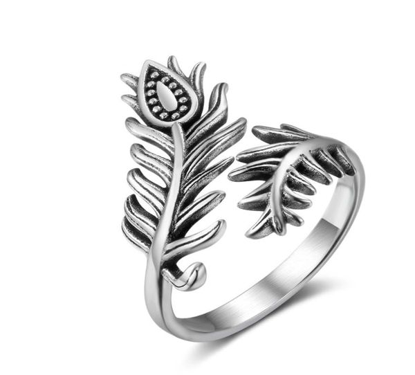 

316l stainless steel open tree leaf floral ring for fashion women anniversary day gift size 5128008642, Silver
