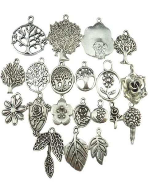 

mix vintage silver tone tree plant tree of life pendant dangle charm jewelry whole7580163
