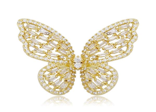 

butterfly rings luxury bling zircon women rings fashion adjustable gold silver color hollow out butterfly hip hop rings3977071, Golden;silver