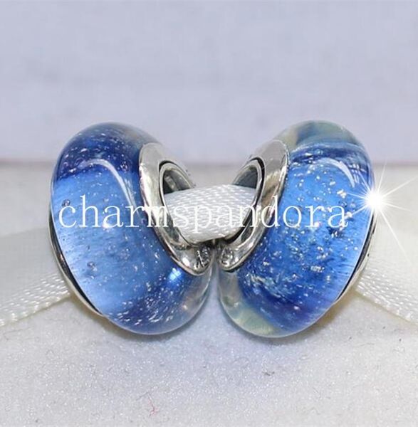 

2pcs 925 sterling silver thread lampwork fluorescent murano glass loose beads fit european pandora diy bracelet necklacem426255973, Black