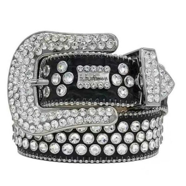 

designer belt bb simon mens for women shiny diamond belts black on blue white multicolour with bling rhinestones as gift waistband factory w, Black;brown