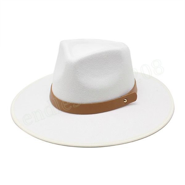 

women men big wool fedora hat with leather ribbon gentleman elegant lady winter autumn wide brim jazz church panama sombrero cap, Blue;gray