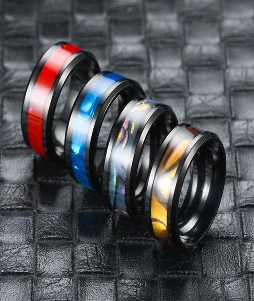 

fashion stainless steel shell ring band finger enamel rings for women men jewelry will and sandy5617437, Silver