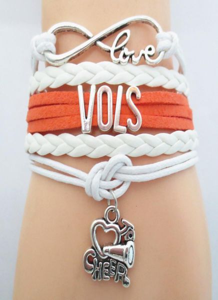 

jewelry infinity love vols football bracelet sport team friendship bracelets b090967832903, Golden;silver