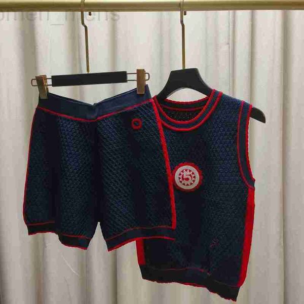 

two piece dress designer fashion piedress new 2 pieset women sleeveless o-neck casual with waist knit shorts suit sweet outfit 6rlm, White