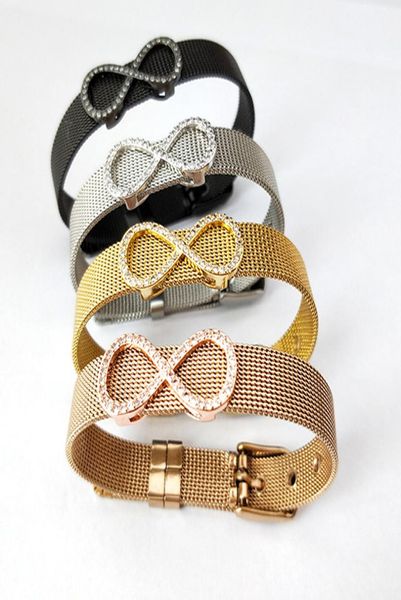 

stainless inspired jewelry bangleinfinity charm beads watch beltcz micro pave arabic numerals 8 charm bracelet bg2211562277, Black