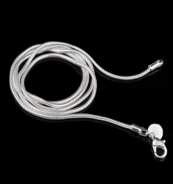 

1mm 925 sterling silver plated snake chains necklace jewelry7422354