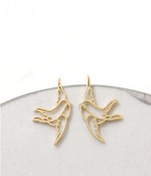 

fashion hollow swallow stud earrings whole 0123456786263297, Golden;silver