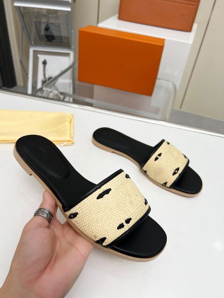 

fashion slippers luis brand designers summer sandals vuttonity women slide classic leisure slippers l141, Black