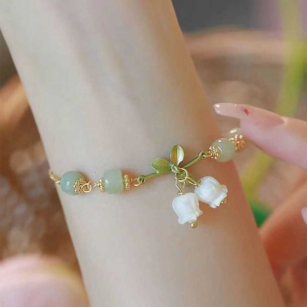

bracelet ancient style immortal qi new chinese bell orchid flower small and versatile simple luxury friendly couple retro student, Golden;silver