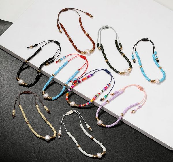 

miyuki delica seed strands women bracelets friendship jewelry freshwater pearl diy bijoux femme simple bracelets6660500, Black