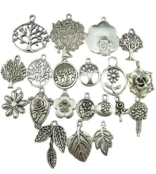 

mix vintage silver tone tree plant tree of life pendant dangle charm jewelry whole6470850