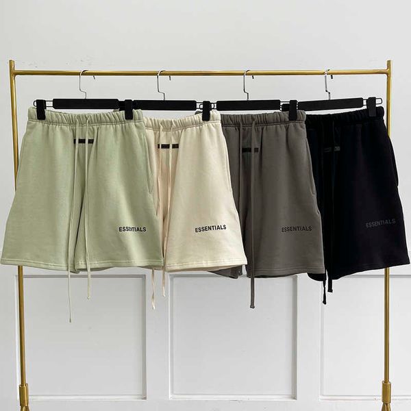 

essentail shorts 3m reflective letter print drawstring shorts hip hop streetwear shorts men and women new season designer short, White;black
