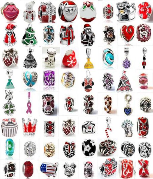 

whole 2019 christmas series toning matel drip hole loose beads jewelry diy european bracelet charm bracelets 7896247, Black