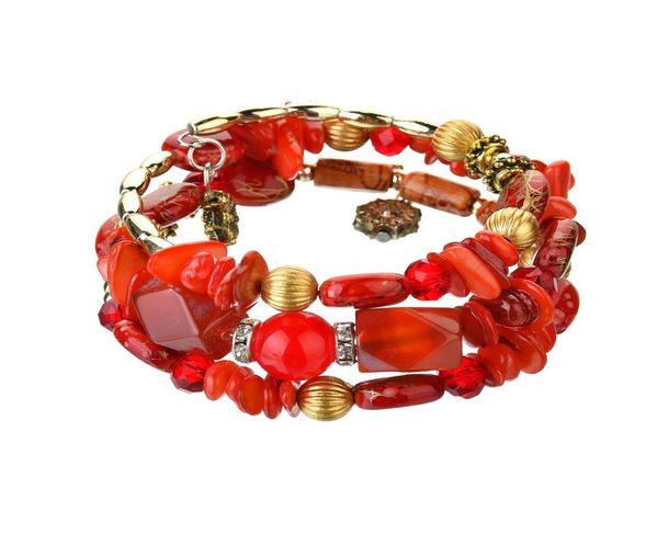 

handmade bohemian multilayer natural stone beaded bracelets crystal agates beads charms bracelets for women fashion jewelry gift8039725, Black