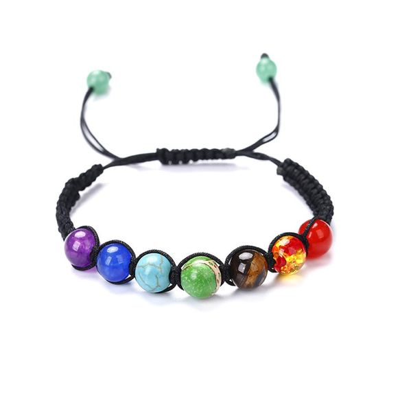 

ting natural lava stone beaded strands bracelets women039s chakra healing balance stone beads weaving bracelets adjustable x7069387, Black