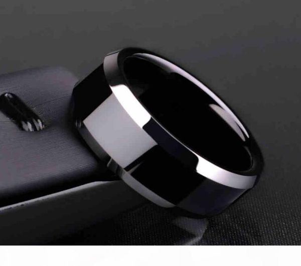 

fashion black titanium ring men finished classic engagement jewelry rings for male party wedding bands anillos9266918, Silver