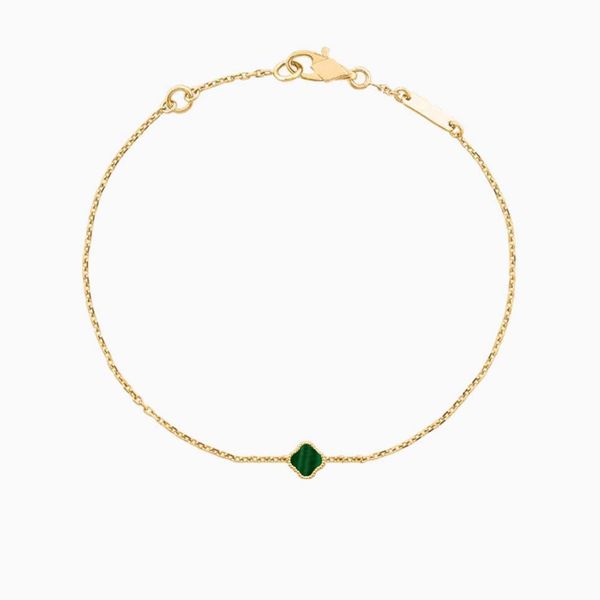 

van clover bracelet 1 mini motif 4four leaf clover bracelets desiger jewelry 18k gold plated bangle bracelet for women men gold chain fashio, Golden;silver