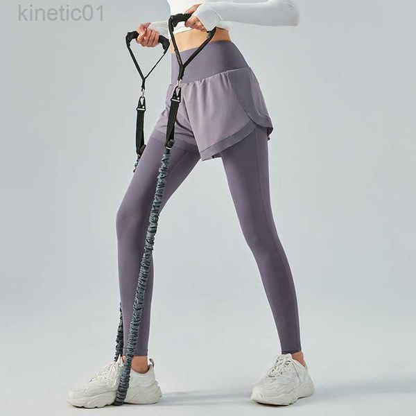 

desginer alo yoga legging high waist tight running pants tight nude clothes quick dry fake two pieces of fitness pants, Black