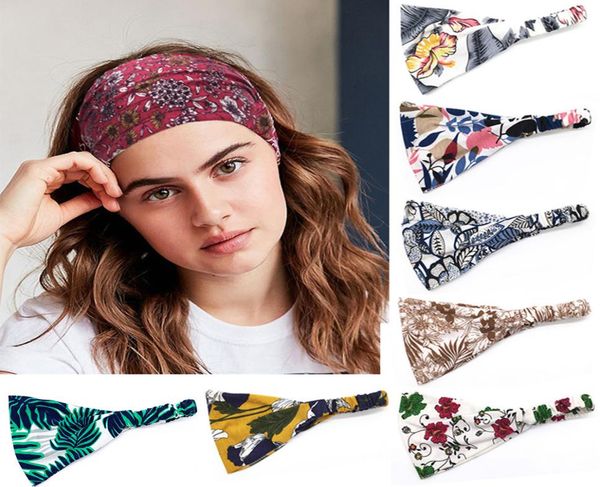 

30 styles women summer bohemian hair bands print headbands vintage cross turban bandanas wideelastic hairbands hair accessories7743908, Silver