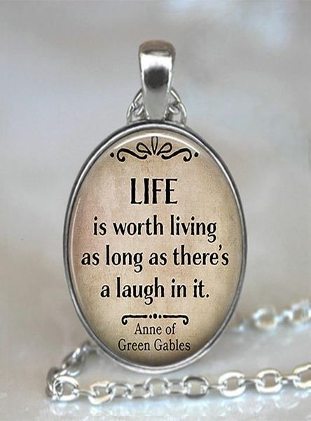 

2019 book lover quote anne of green gables necklace word jewelry letter necklace reader bookworm gift glass cabochon pendant5417882, Silver