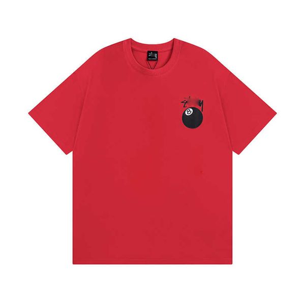 

stussys designers t shirt 2023 street fashion spring classic solid color eight number bowling printed round neck short sleeve t-shirt tees f, White;black
