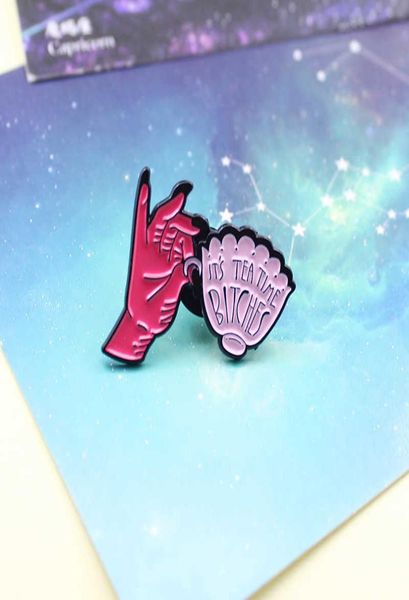 

fashion personality red skilful hand evokes shell slogan it039s tea time creative trend versatile brooch5420310, Gray