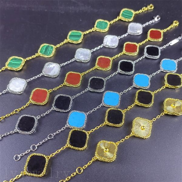 

mens designer bracelet classical plated gold bracelets clover pretty multicolor gemstone holiday gifts cjewelers women luxury bracelet charm, Golden;silver