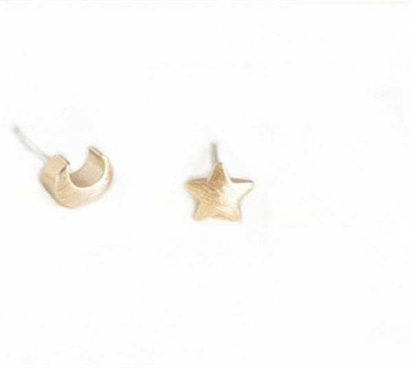 

stars stud earrings the moon compound new fashion women039s lovely stud earring whole2745907, Golden;silver