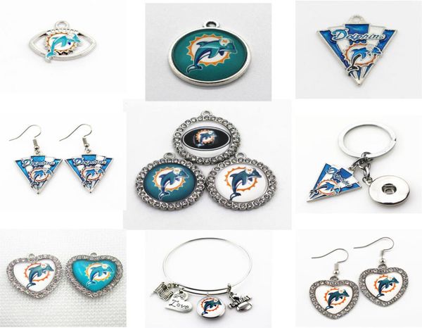 

us football team 51020pcs miami charms dolphins dangle charms sports diy bracelet necklace pendant jewelry hanging charms5394207, Bronze;silver