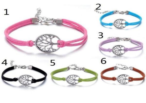 

vintage silver life tree charms bracelet bangle for men women mixed color velvet rope friendship cuff bracelets jewelry gift acces9900718, Golden;silver