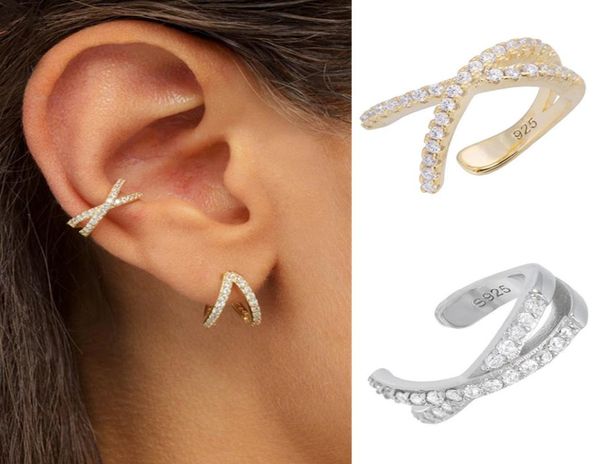 

925 sterling silver ear cuff for women charming zircon clip on earrings gold earcuff without piercing earrings jewelry2912533