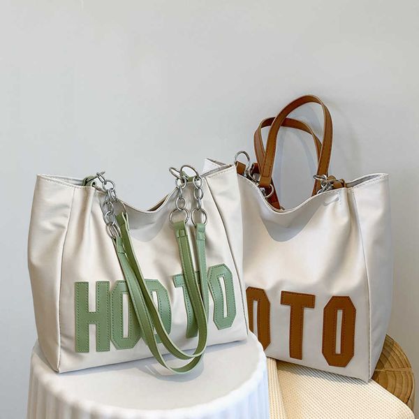 

simple letter shoulder bag new versatile large capacity commuter bag fashion contrast color casual pu tote bag women