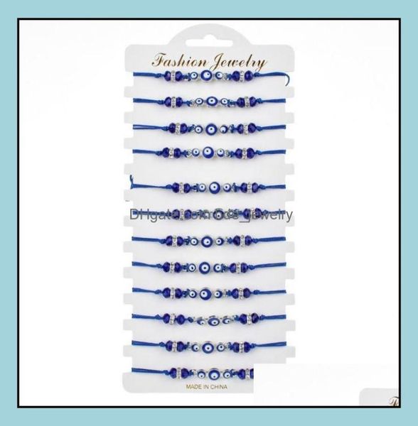 

turkey blue evil eye bracelet women handmade rope chain crystal beads bracelets girl birthday party jewelry gift drop delivery 2026348075, Black