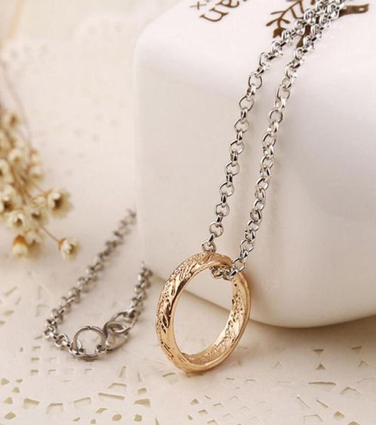 

movie jewelry the lord ring gold and silver pendant necklace alloy chain necklaces factory direct 7639543