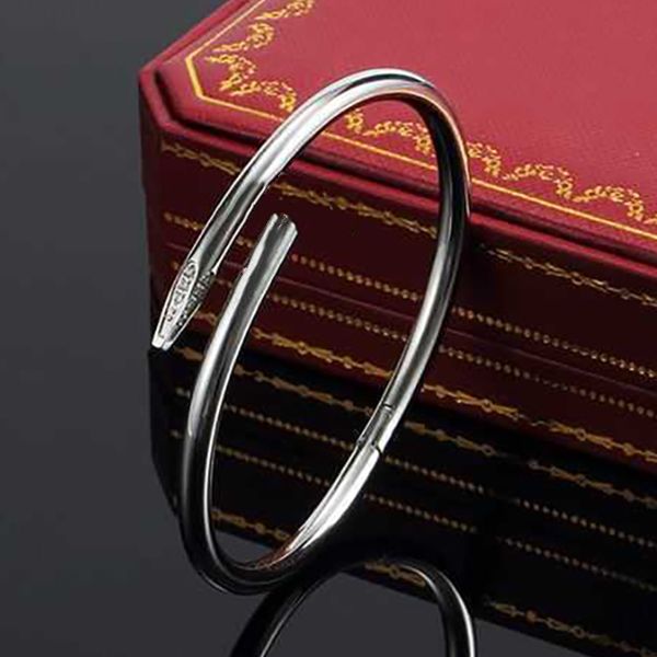 

classic nail bangles gold silver nail bracelet titanium steel fashion jewelry cuff bangle diamond bracelets womens mens love jewelry for hol, Black