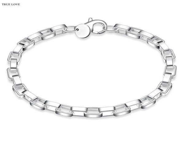 

5mm 925 sterling silver box chain bracelet fashion jewelry whole christmas gifts low 7373125, Black