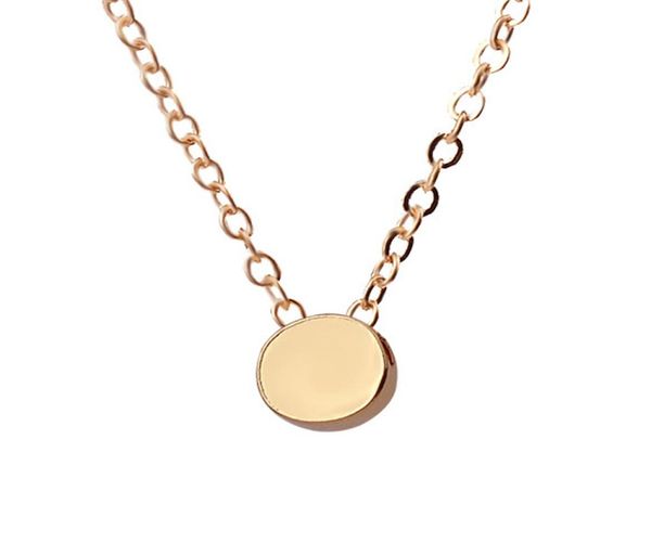 

bridesmaid gift silver gold plated circle pendant colar geometric simple necklace round karma necklaces for women packed with card8612630
