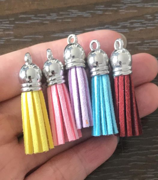

whole diy velvet tassel charms 10 colors tassel pendant charm for bracelets necklace earrings key chain bookmark zipper pulls9260907, Bronze;silver