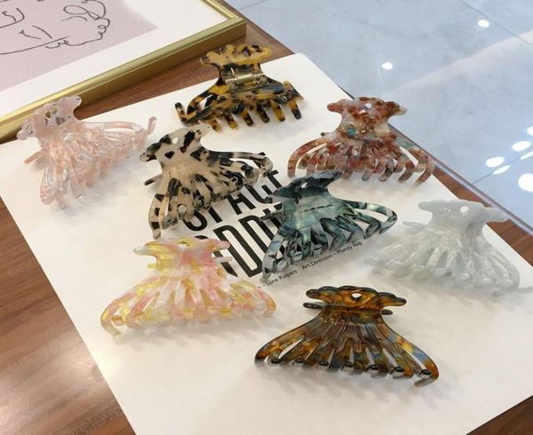 

vintage hair clip women simple claw clamp marble acetate large geometric hairpins girls headwear ornament hair accessories5567084, Slivery;golden